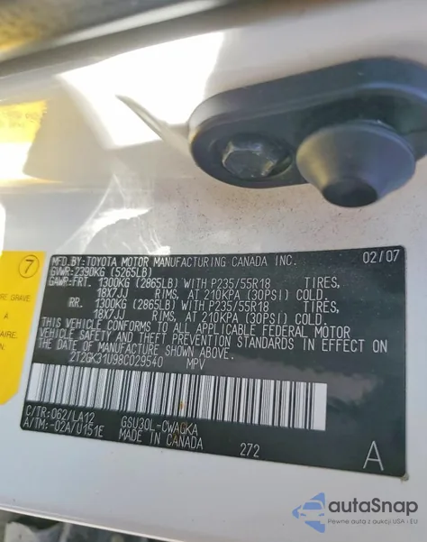 2008 Lexus Rx 350 из США, поврежденный, VIN 2T2GK31U98C029540